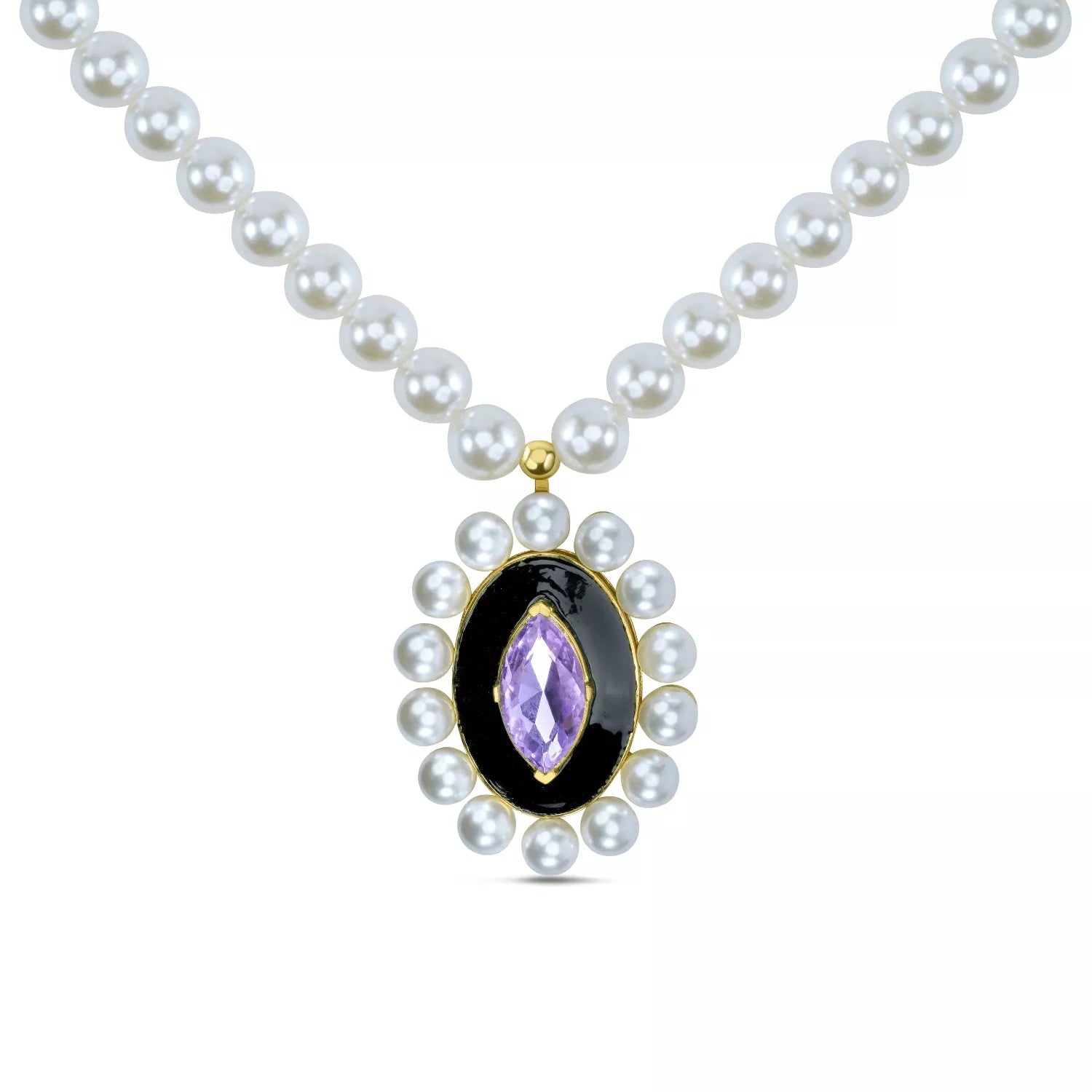 Midnight Orchid Pendant Necklace
