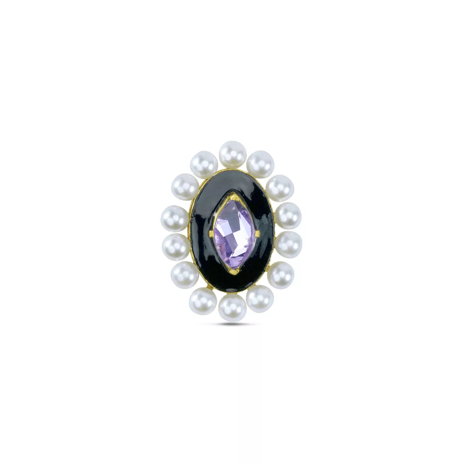 Midnight Orchid Pearl Ring