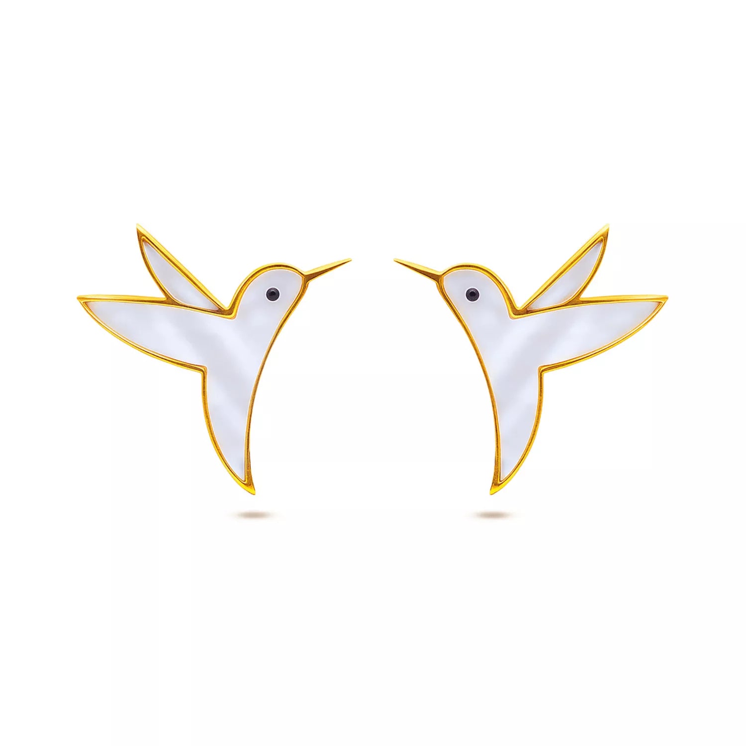 Hummingbird Earrings - Mother of Pearl