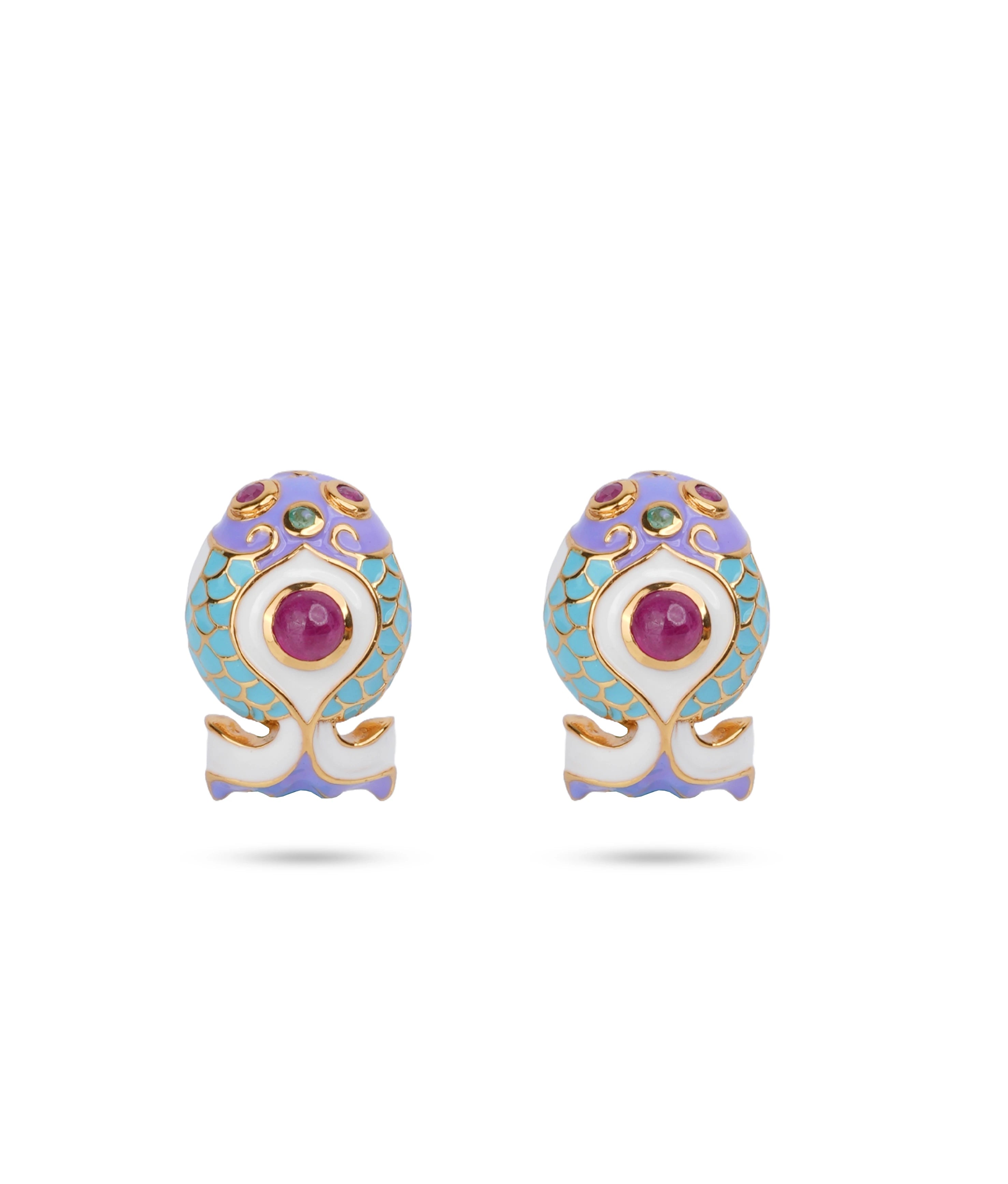 Aqua Charm Earrings - Ruby (Large)