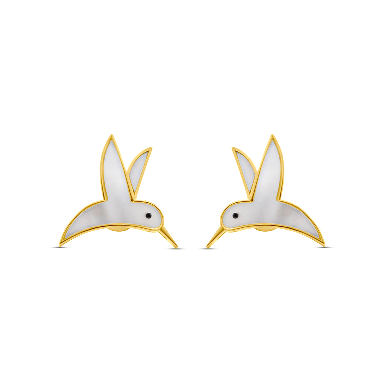 mother of pearl bird earrings