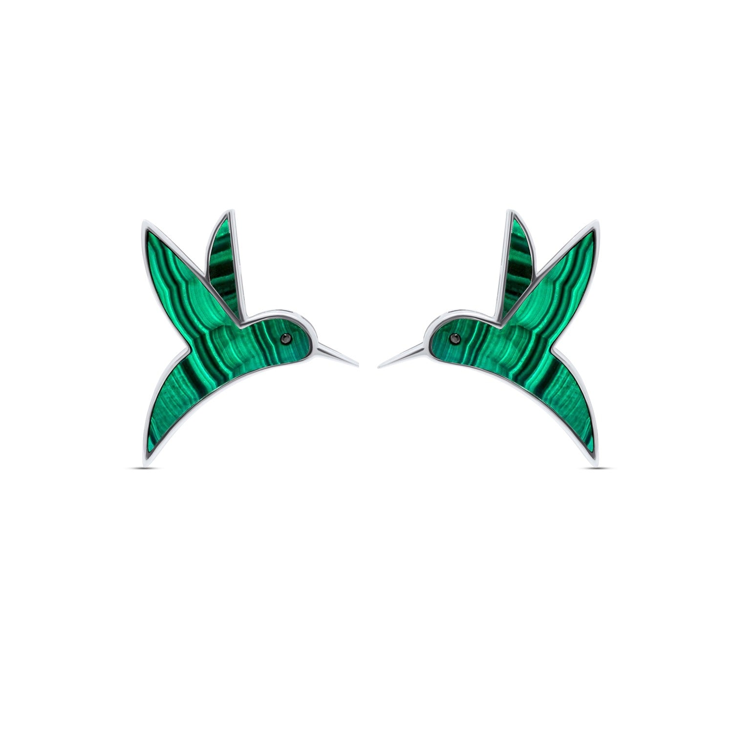 silver malachite earrings