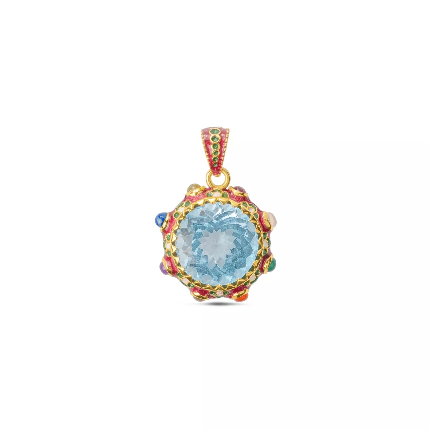 Ocean Bloom Blue Topaz Pendant