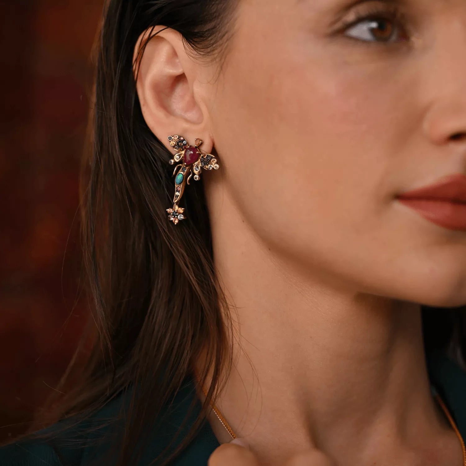 Azure Opal Dragonfly Earrings