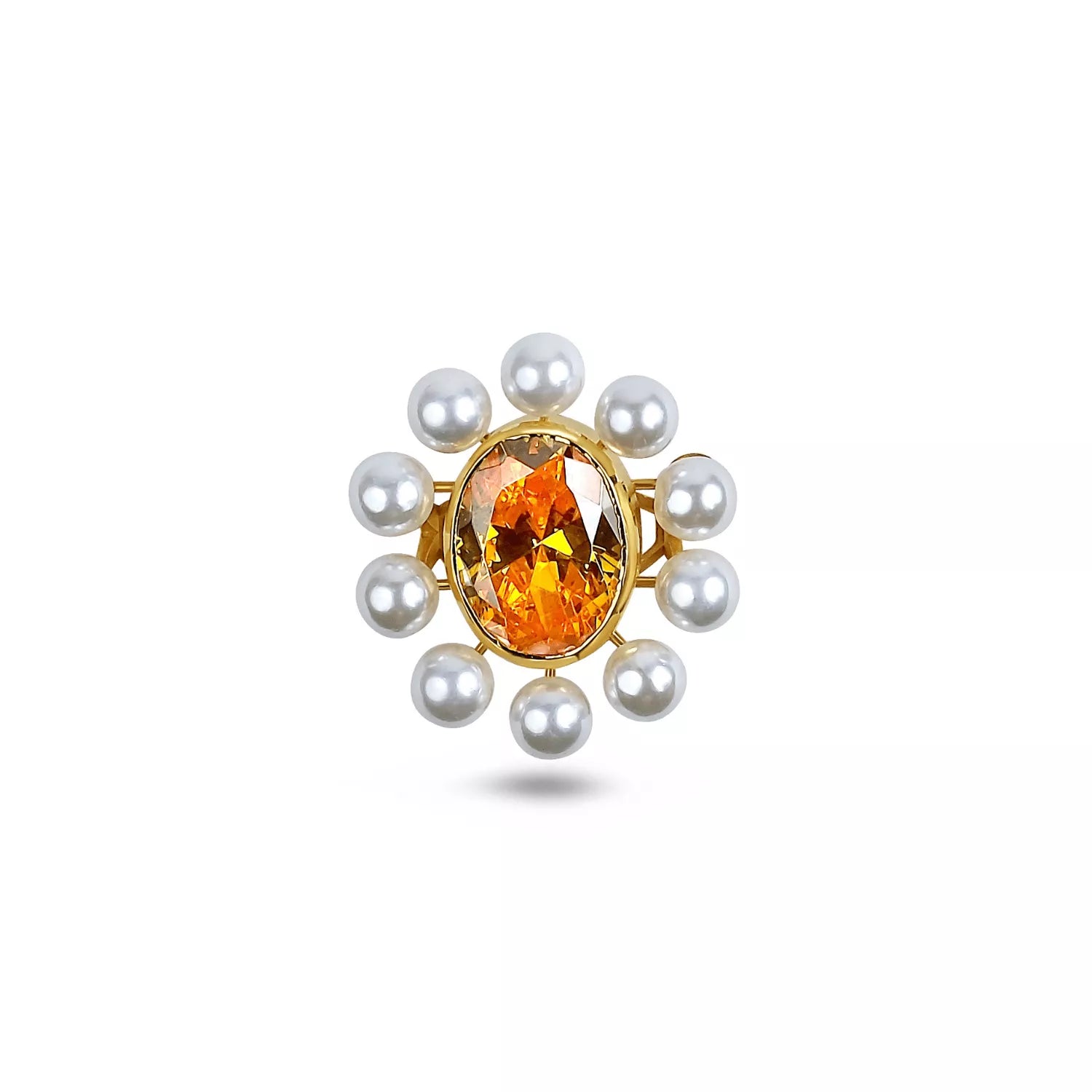 Golden Aura Pearl Ring