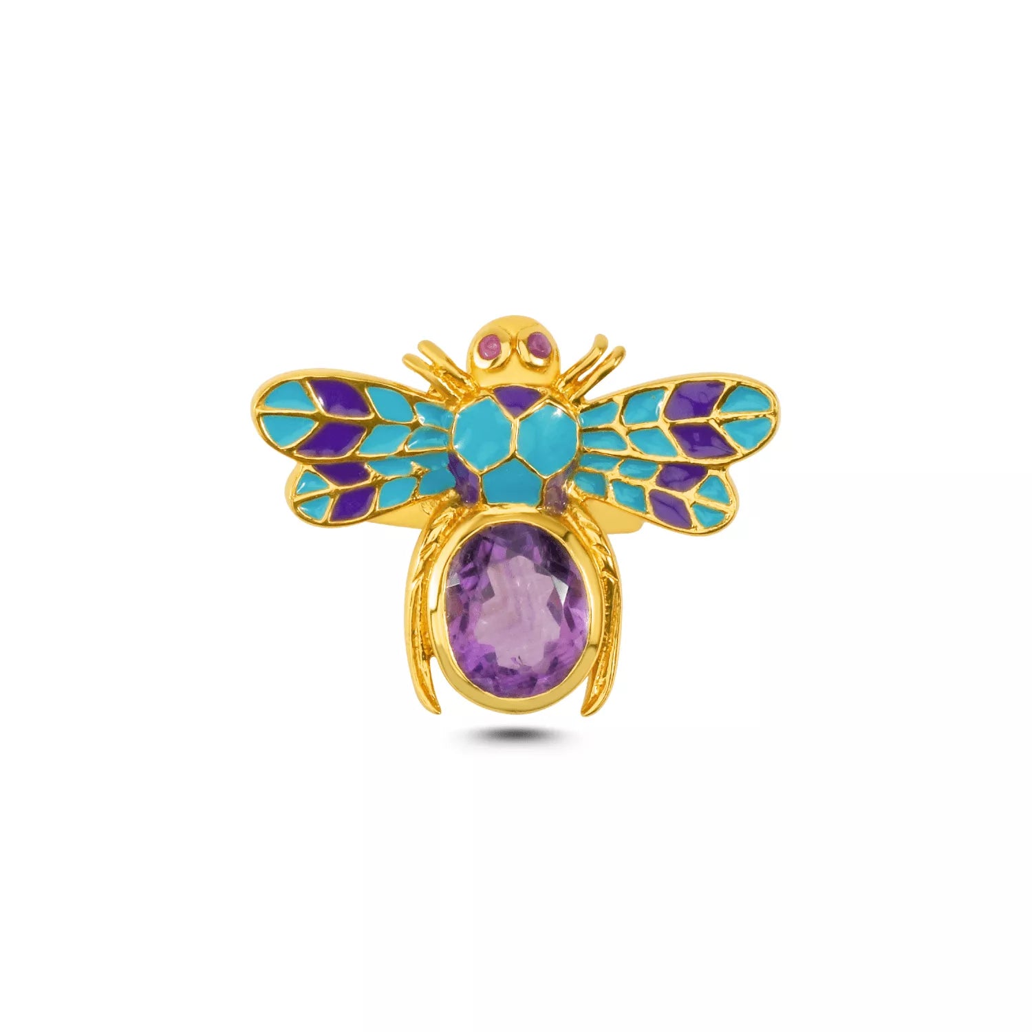 Amethyst Honeybee Ring
