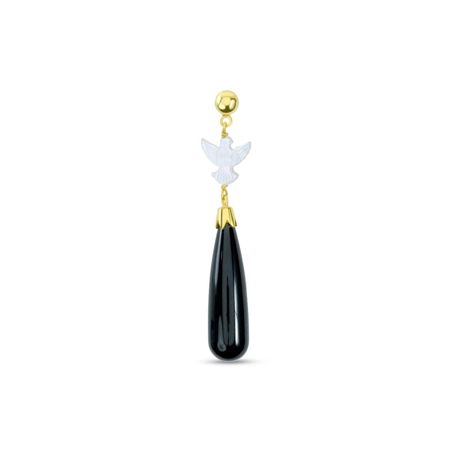 Elegance in Flight: Black Onyx Drop Earrings