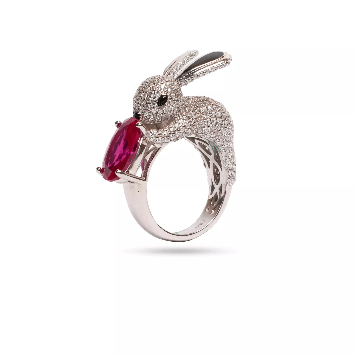 Crystal Bunny Treasure Ring