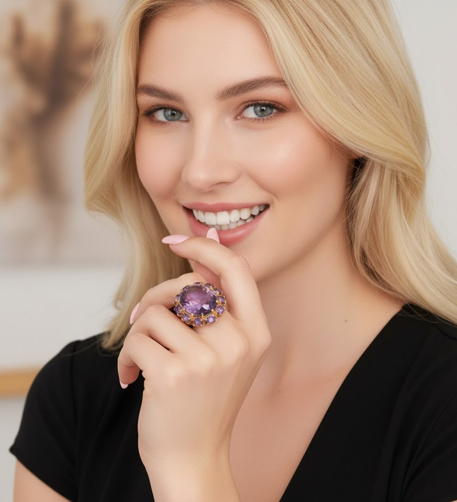 Sunset Dusk Amethyst Ring