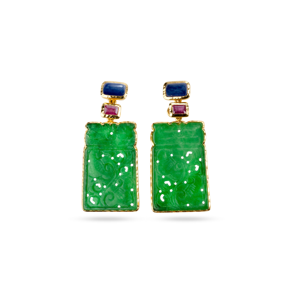 Verdant Jade Drop Earrings