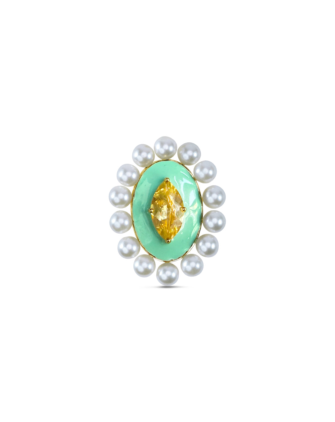 Turquoise Sun Pearl Earrings