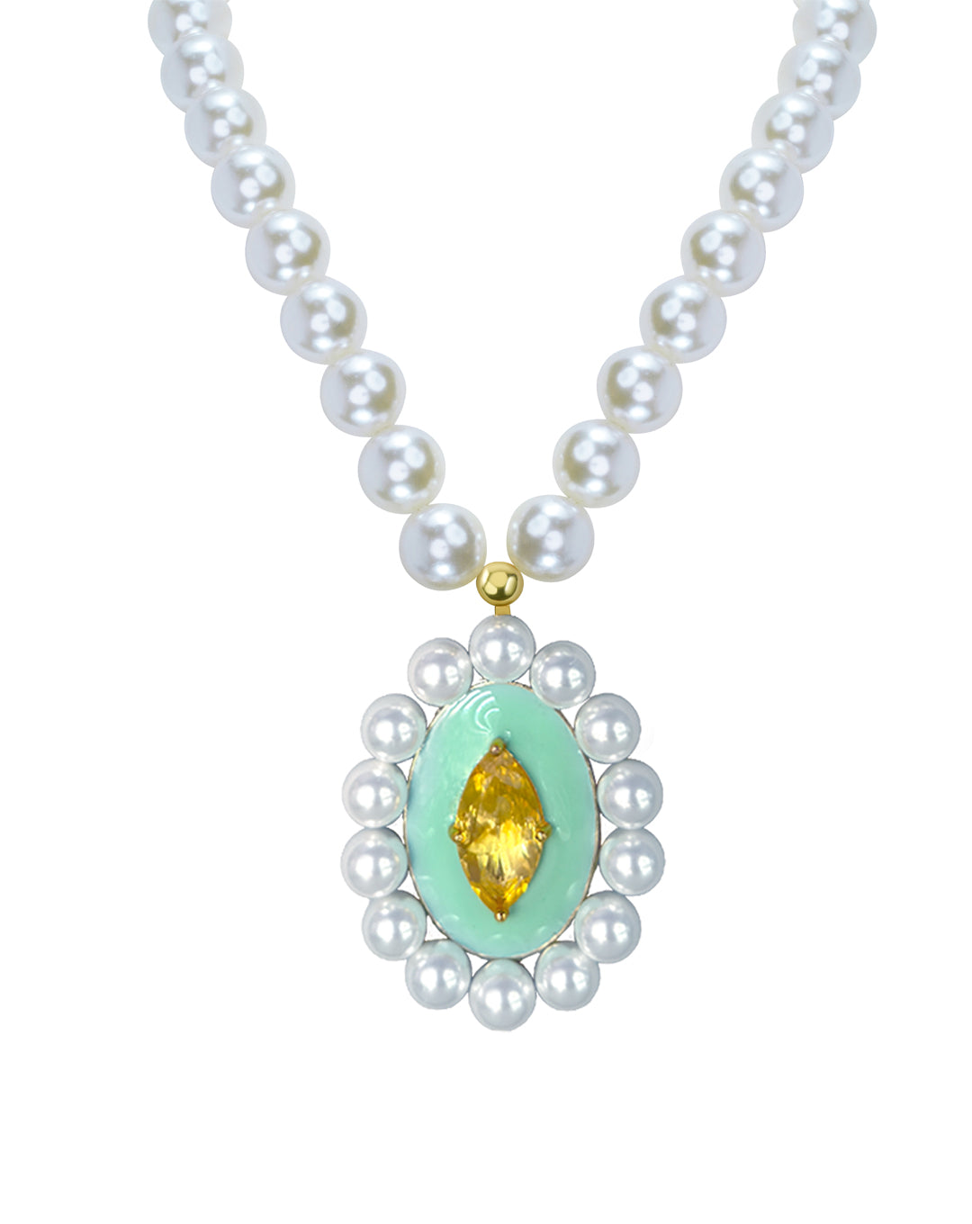 Turquoise Sun Pearl Necklace
