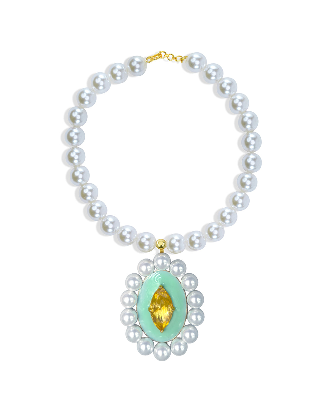 Turquoise Sun Pearl Necklace